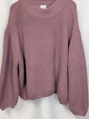 RVCA Fitz Oversized Sweater Mauve Mock neck Size XL